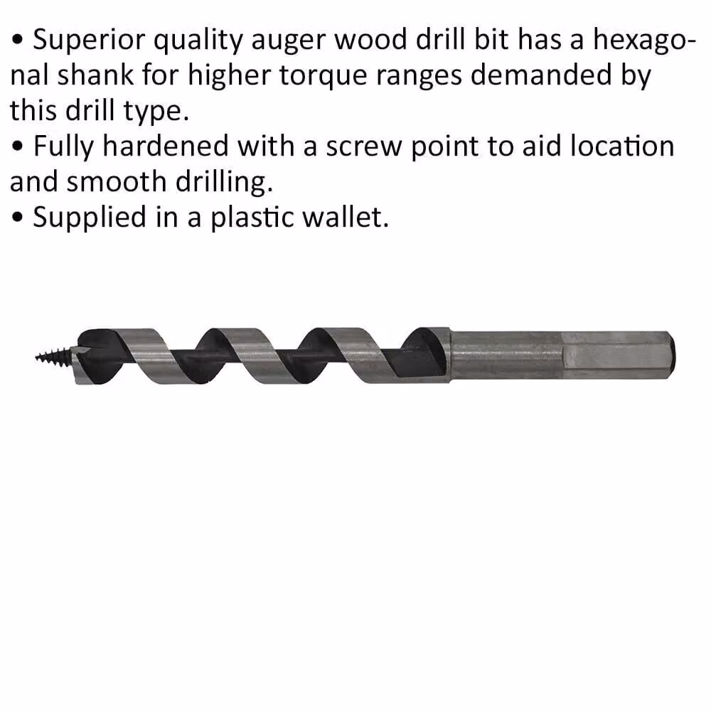 Loops Silver Hardened Auger Wood Drill Bit with Hexagonal Shank, Diameter: 14 mm, Length: 155 mm – 2