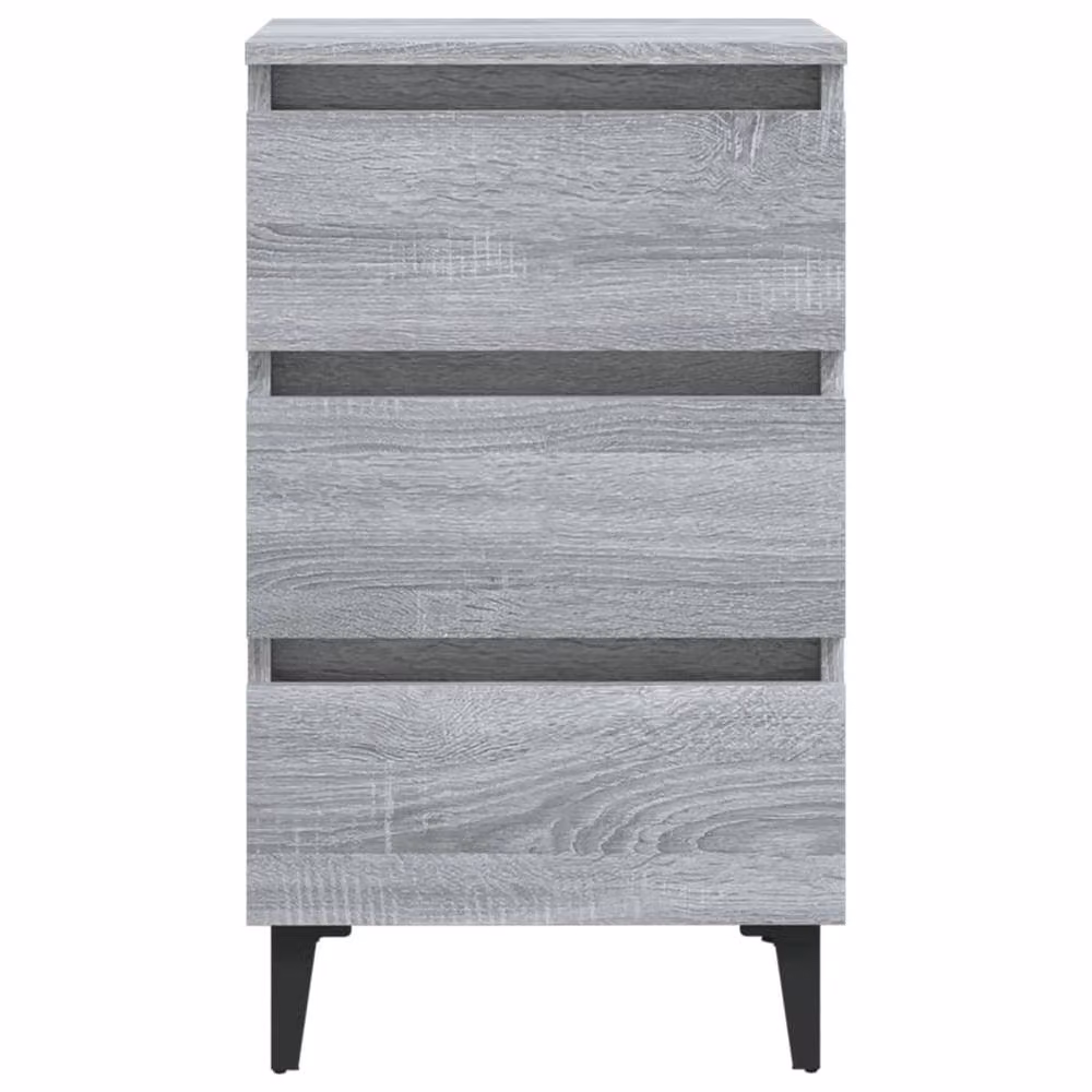 Berkfield Home Bed Cabinet with Metal Legs in Grey Sonoma, W: 40 cm, D: 35 cm, H: 69 cm – 3