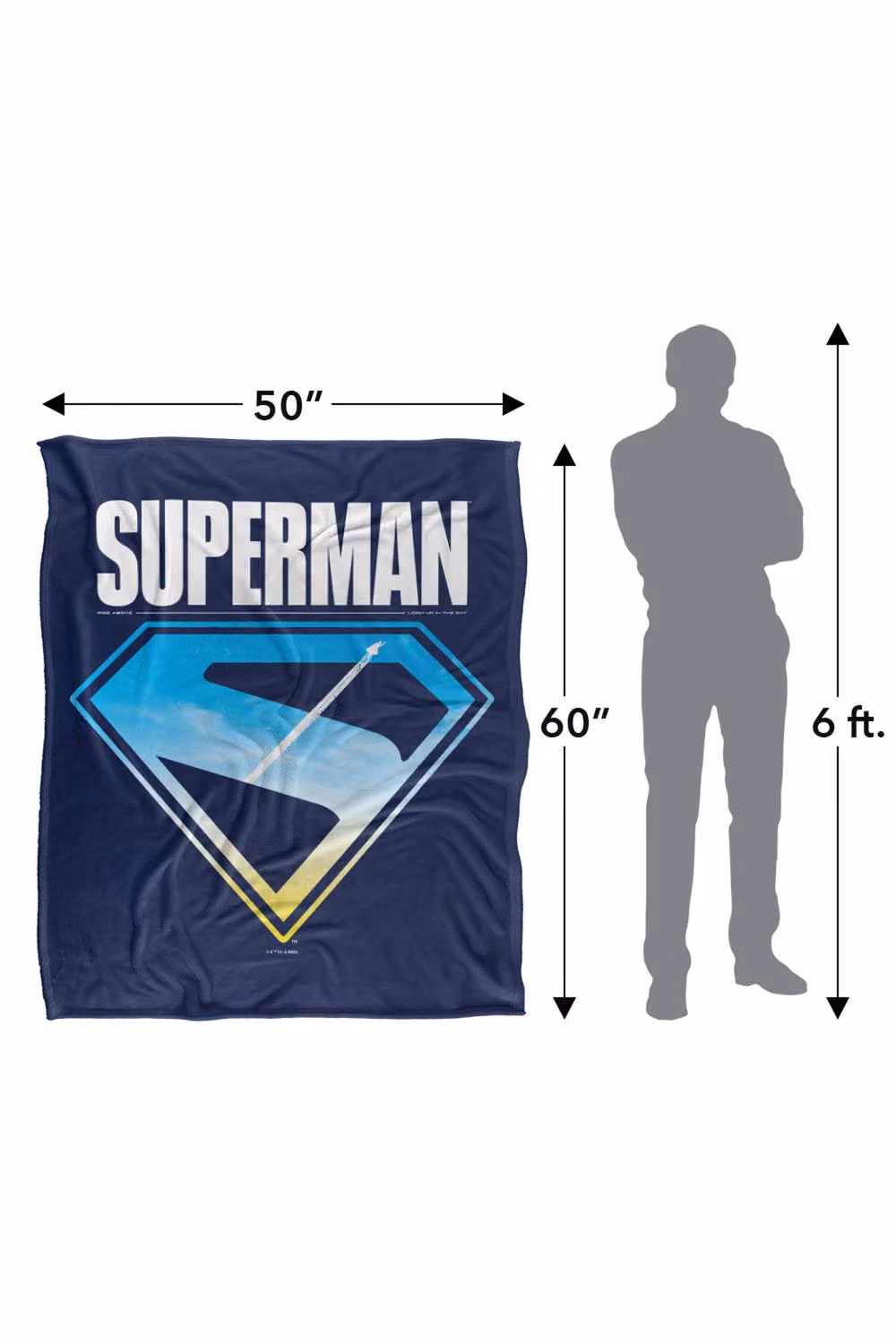 Warner Bros. Superman 2025 New Logo Flight Super Soft Fleece Throw Blanket, Multicolour, W: 152 cm, D: 127 cm – 8