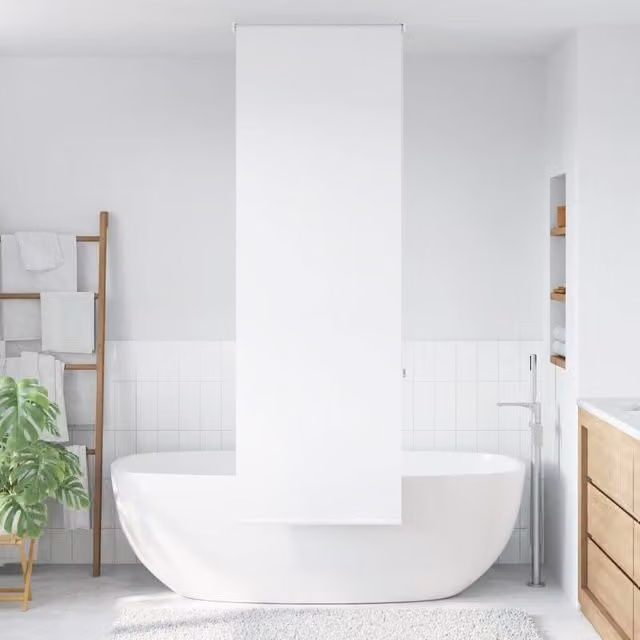 Berkfield Home Opaque Shower Roller Blind in White, W/H: 80 x 240 cm