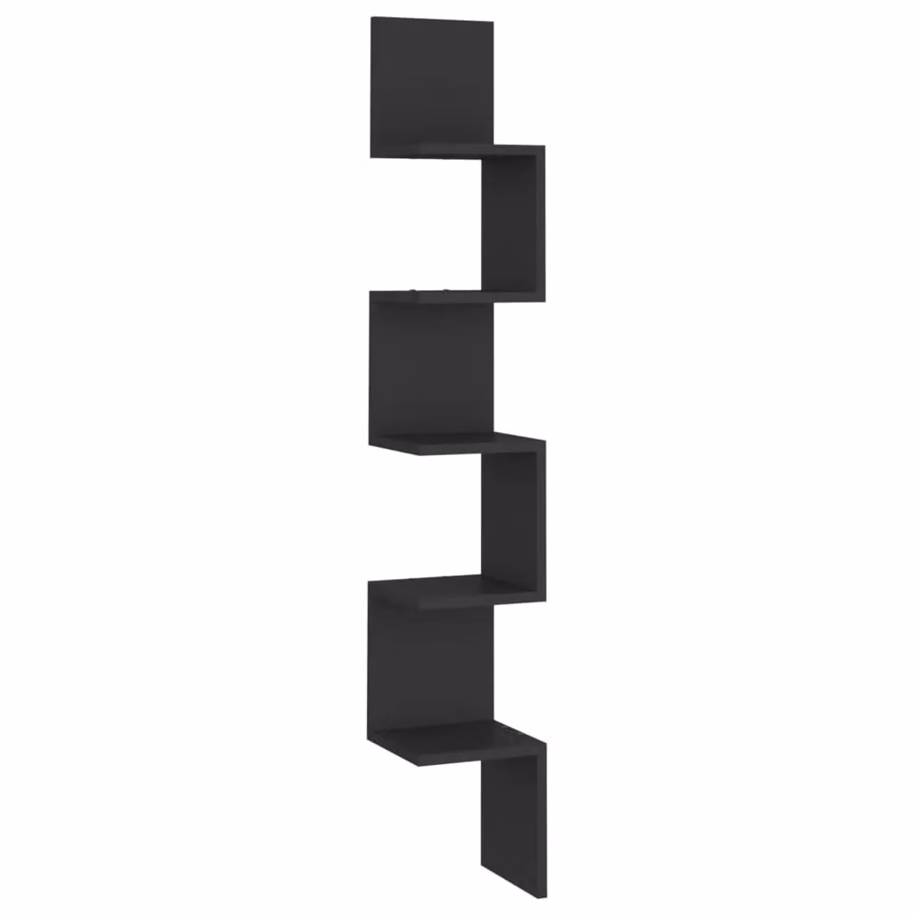 Berkfield Home Black Wall Corner Shelf, W/D/H: 20 x 20 x 127.5 cm – 2
