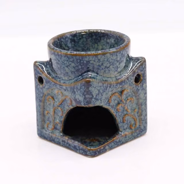 KDMK Buddha Ceramic Oil Burner and Tealight Lamp in Blue