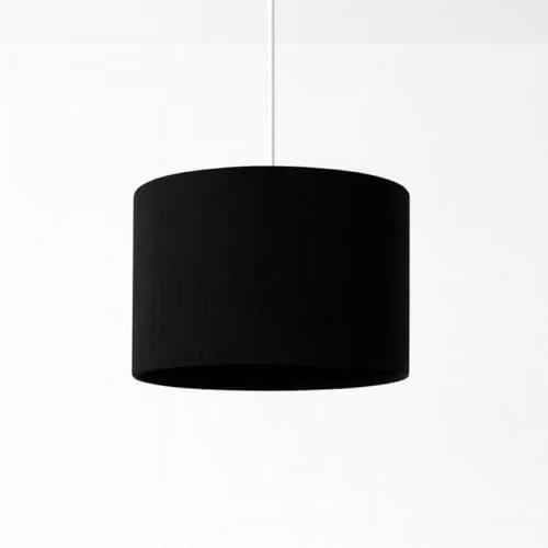 CGC Lighting Lola Black Corduroy Cylinder Lampshade, Diameter: 30 cm – 3