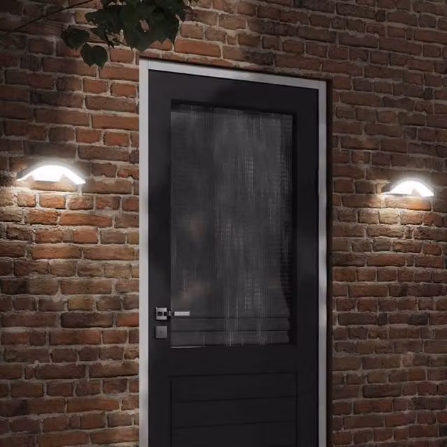 Berkfield Home Set of 2 White Outdoor LED Wall Lights with Motion Sensor and IP54 Rating – 1