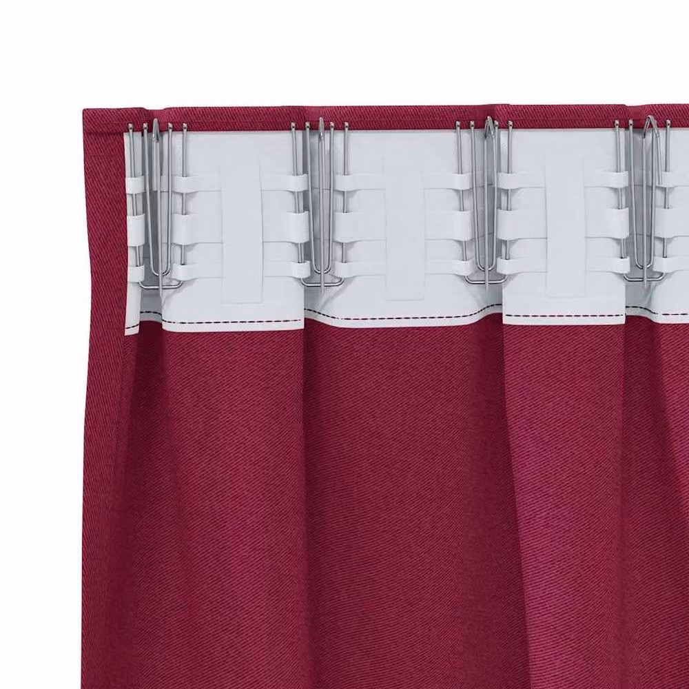 Berkfield Home Blackout Curtains, 2 Pack, Wine Red Polyester, W/H: 140 x 260 cm – 5