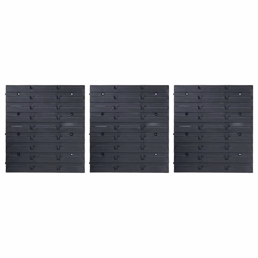 Berkfield Home 48 Piece Wall Mountable and Stackable Storage Bin Kit with Wall Panels in Blue and Black – 1
