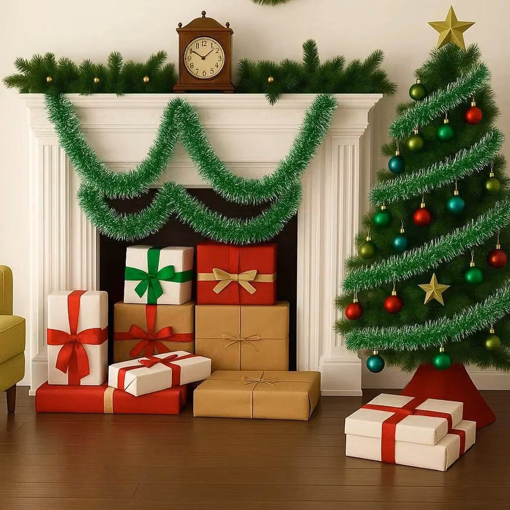 EONLION Green Christmas Tinsel Garland Foliage – 2