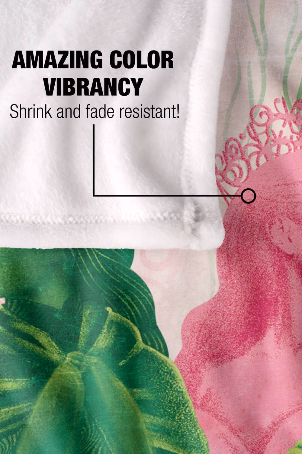 NBCU Wicked Glinda and Elphaba Throw Blanket in Pink and Green, Large – 3