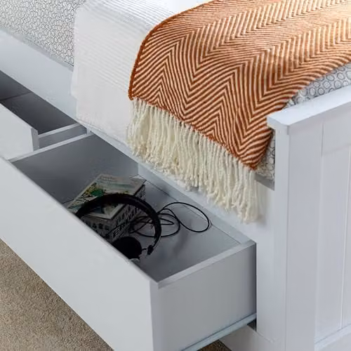 Bedmaster Enzo Single Wooden 3 Drawer Bookcase Bed with Orthopaedic Mattress in White or Grey, W/D/H: 90 x 190 cm – 2