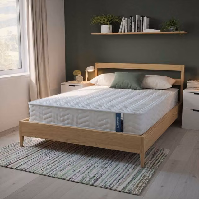Summerby Sleep No. 1 White Small Double Hybrid Coil Spring and Memory Foam Mattress, W/D/H: 120 x 200 cm