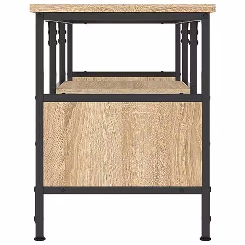 vidaXL Industrial-Style TV Cabinet in Smoked Oak, W/D/H: 100 x 35 x 45 cm – 3