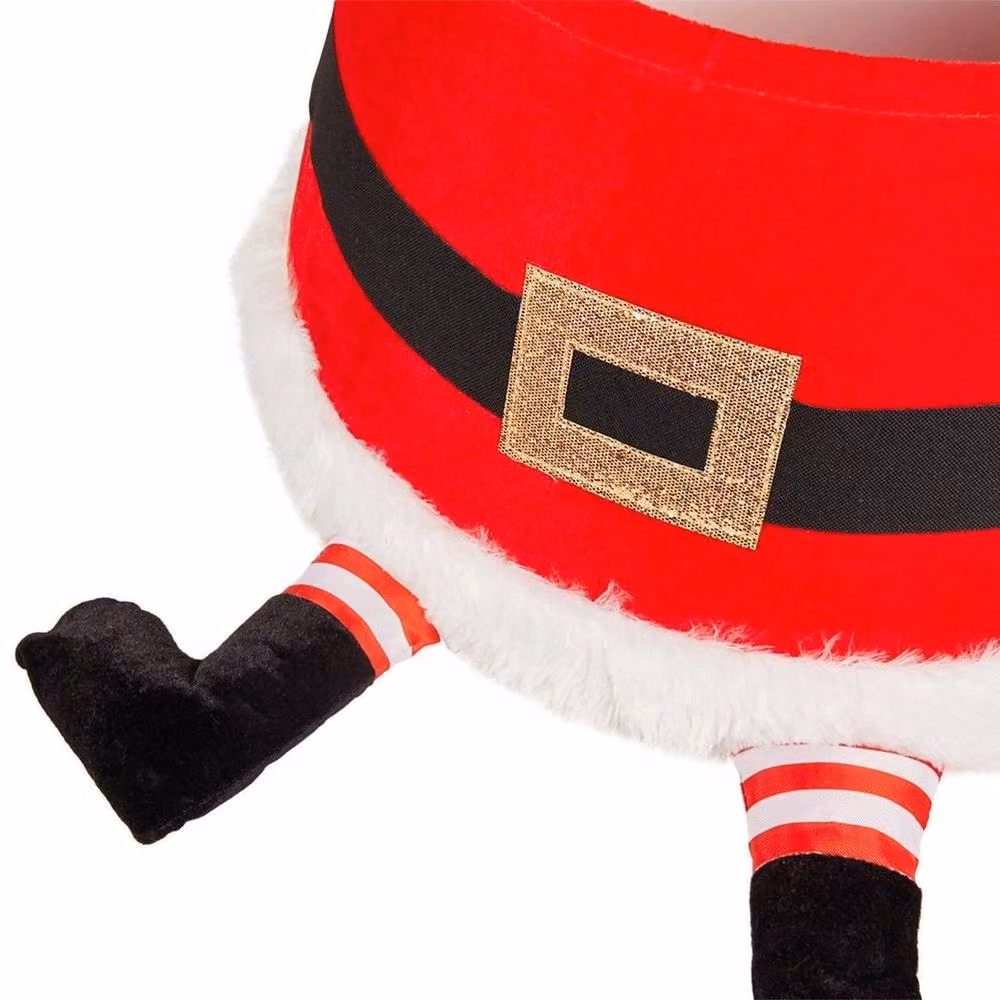 SPETLEK Christmas Tree Skirt with LED Santa Belt Design in Red, W: 100 cm, D: 60 cm – 5