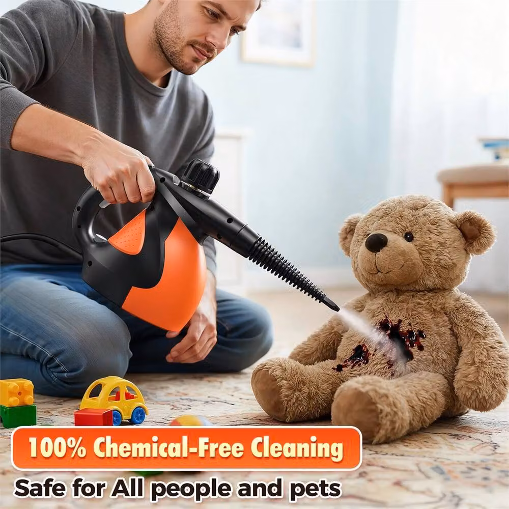 SPETLEK 1200W Handheld Steam Cleaner with 3.5 Bar Pressure and 400ml Capacity in Orange – 3