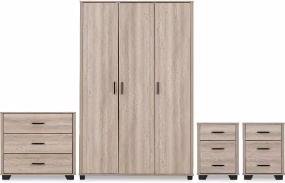 Seconique Oliver Light Oak 4 Piece Medium Bedroom Furniture Package