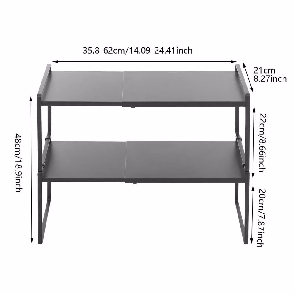 Havendro 2-Tier Kitchen Corner Cabinet Organizer Stand in Black – 2