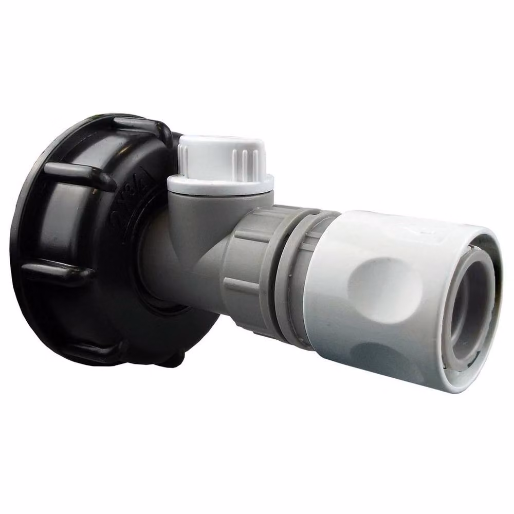 NESTLUNE IBC Water Storage Tank S60x6 Outlet Cap and Valve with 2 inch Quick Coupling, Grey, 1.25 kg – 2