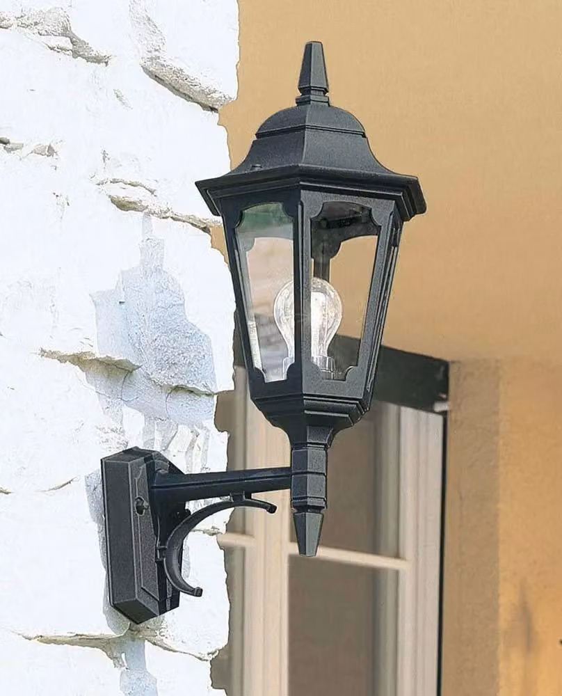 Netlighting Parish Black Outdoor Wall Lantern Light with Transparent Glass and E27 Socket, IP44 Rated – 2