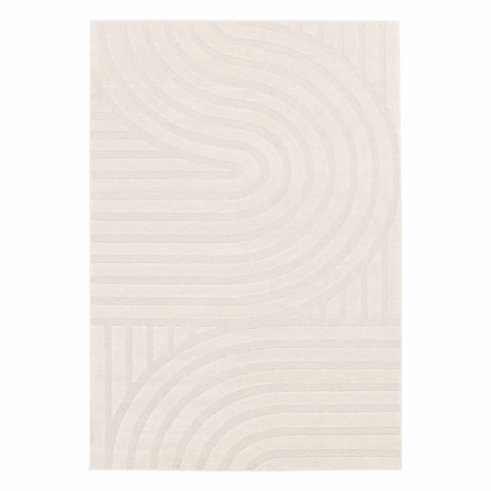 Sweekeek Modern Abstract Interior Rug with Cream Arches in Beige, W: 200 cm, D: 290 cm – 2
