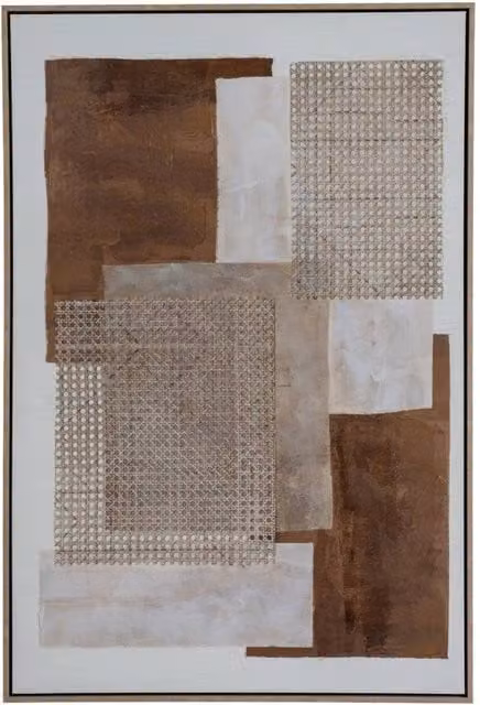 KDMD Sedora Abstract Hand Painted Canvas Wall Decor in Brown
