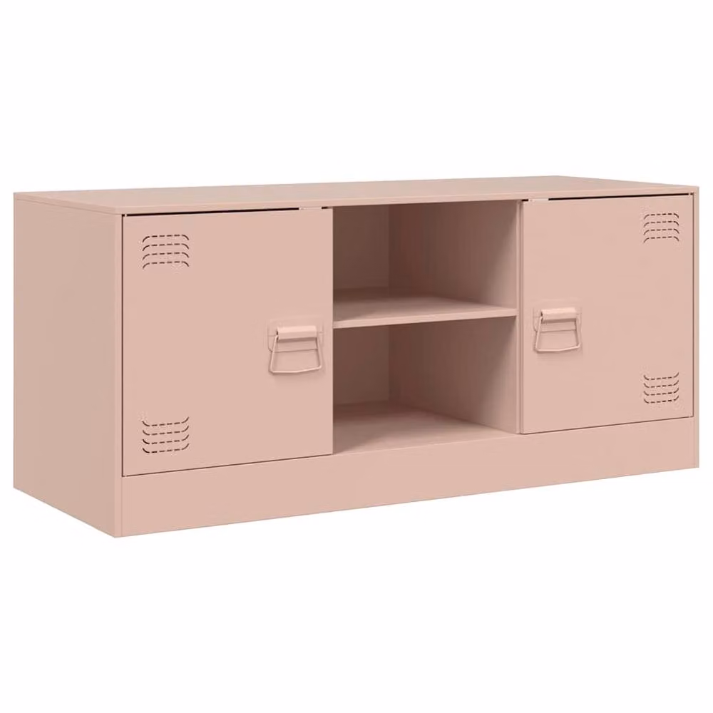 Berkfield Home Pink Steel TV Cabinet, W: 99 cm, D: 39 cm, H: 44 cm – 3