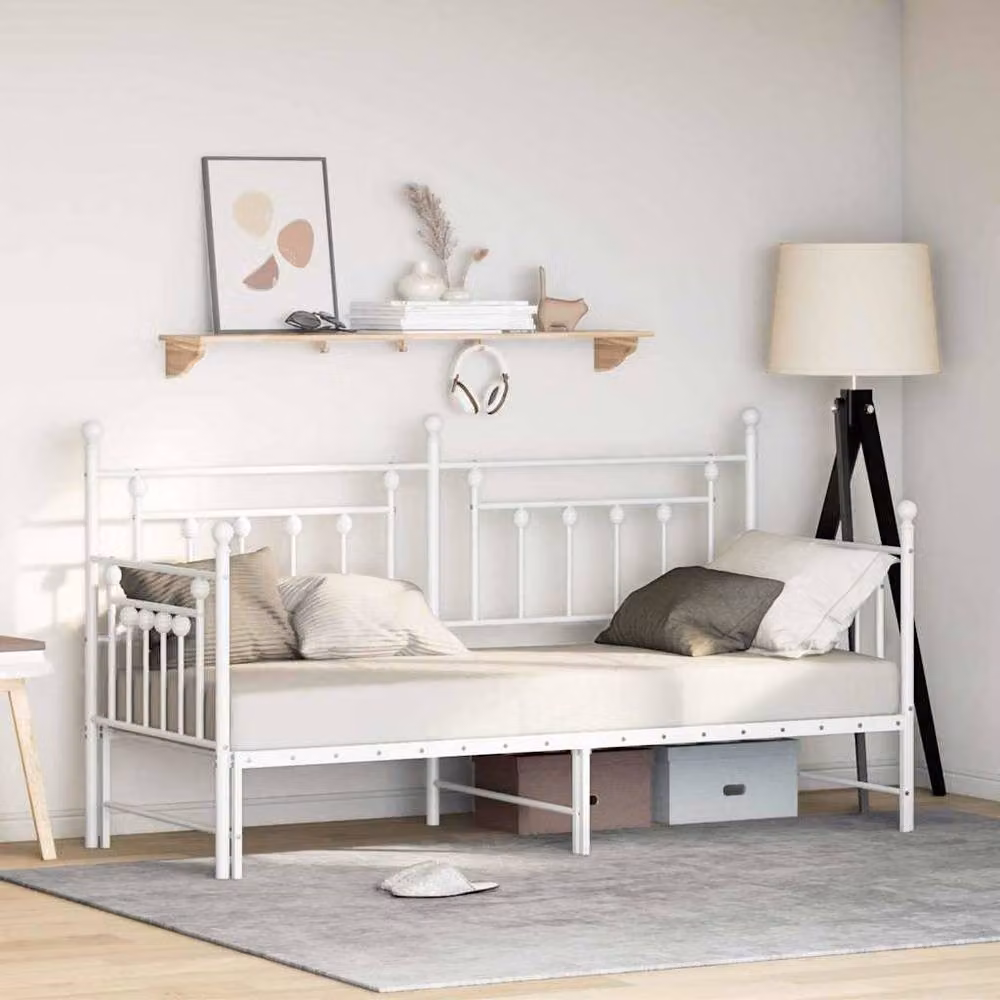 Berkfield Home White Metal Daybed Frame with Trundle, W/D/H: 200 x 80 x 80 cm – 2