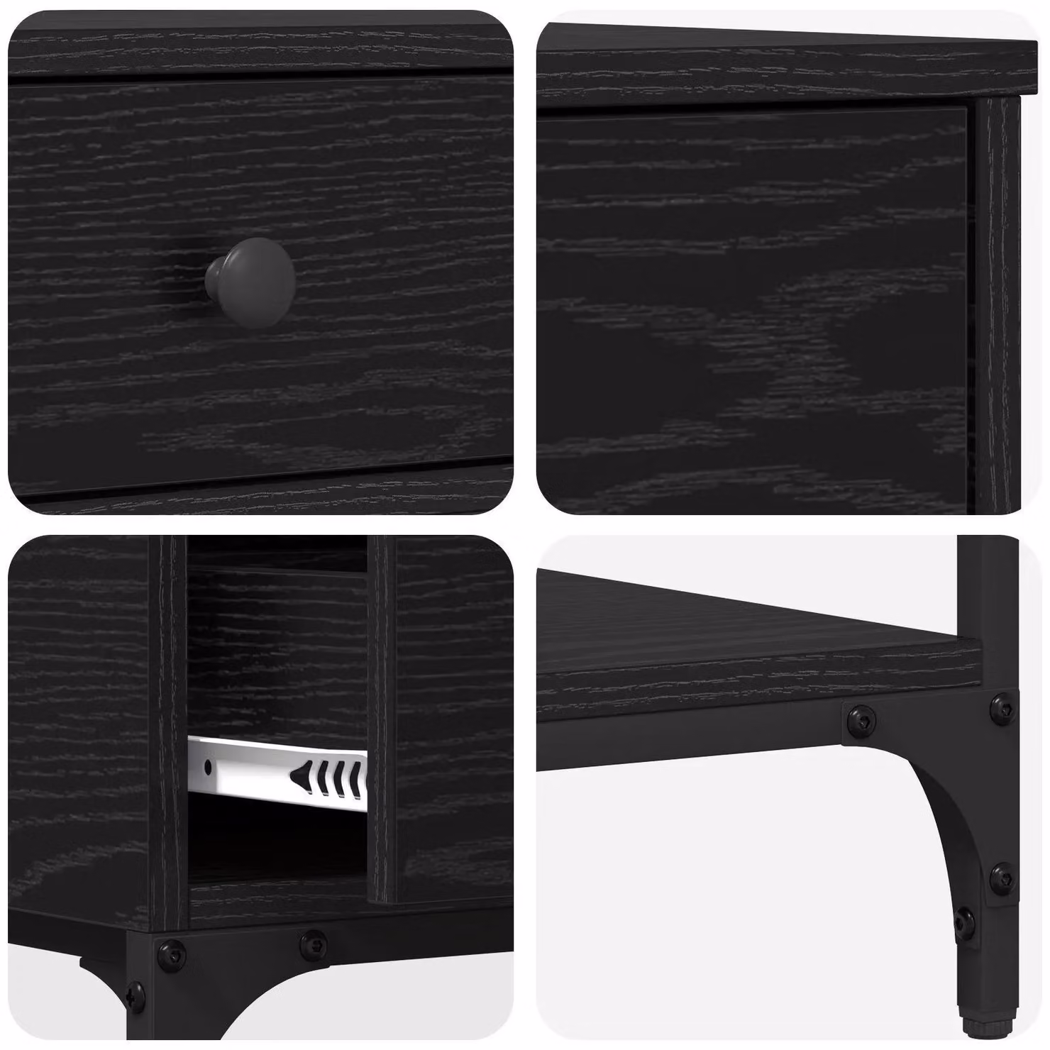 Berkfield Home Black Oak Console Table, W/D/H: 75 x 34.5 x 75 cm – 4