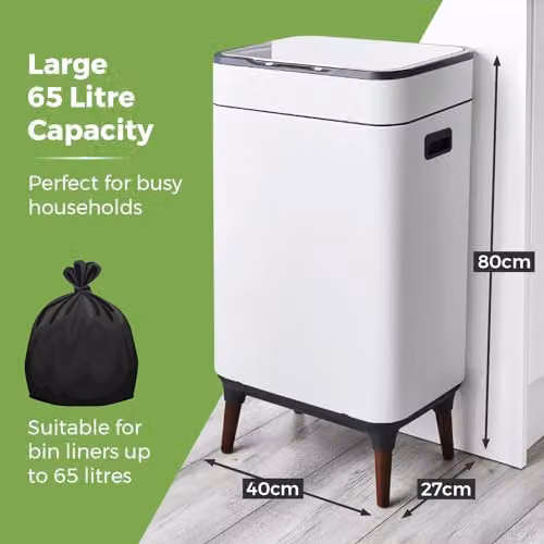Tower T938022WHT Ozone Sensor Bin with Legs, 65L, White – 3