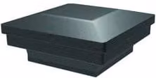 Fortitude Steel Square Pyramid Fence Post Cap, Black, 75mm