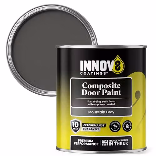 Innov8 Coatings Composite Exterior Door Paint in Mountain Grey, Satin Finish, 0.75 l – 1