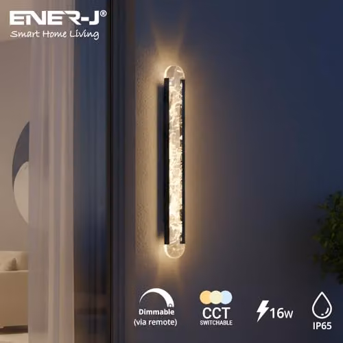 ENER-J Modern LED Cylinder Wall Light with Remote CCT Dimming, IP65 Waterproof, White – 2