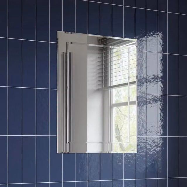Bathwell Specto Rectangular Frameless Wall Mounted Bathroom Mirror in Silver