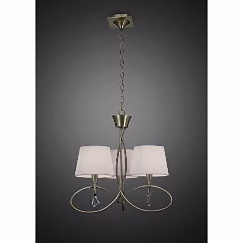 Mantra Iluminación Mara 1620 Ceiling Light in Gold/Brass with Fabric and Metal Details, E14 – 2