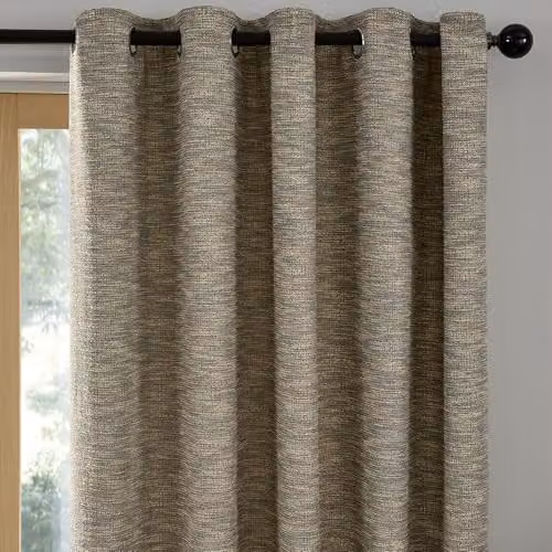 Curtina Talon Jacquard Eyelet Curtains, Beige, W: 168 cm, H: 183 cm – 2