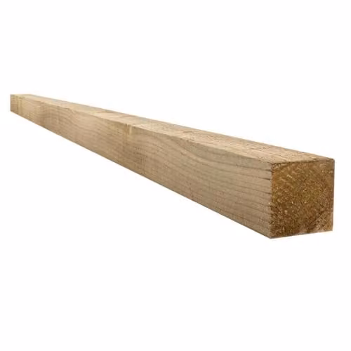 Snowdon Pressure Treated Timber Square Fence Post, Natural Brown, Pack of 10, W/D/H: 7.5 x 7.5 x 180 cm