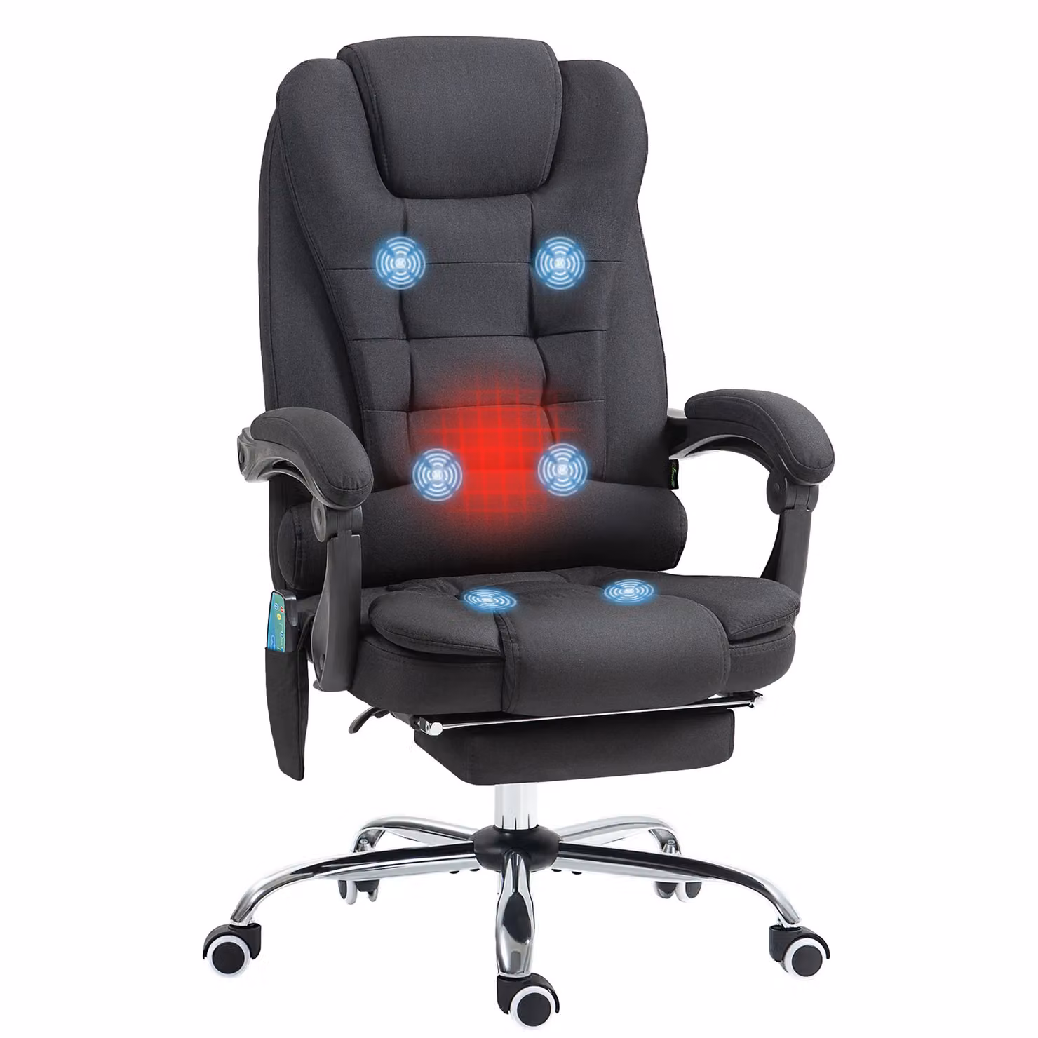 Vinsetto Black Fabric Executive Office Chair with High Back, Headrest and Armrests – 2