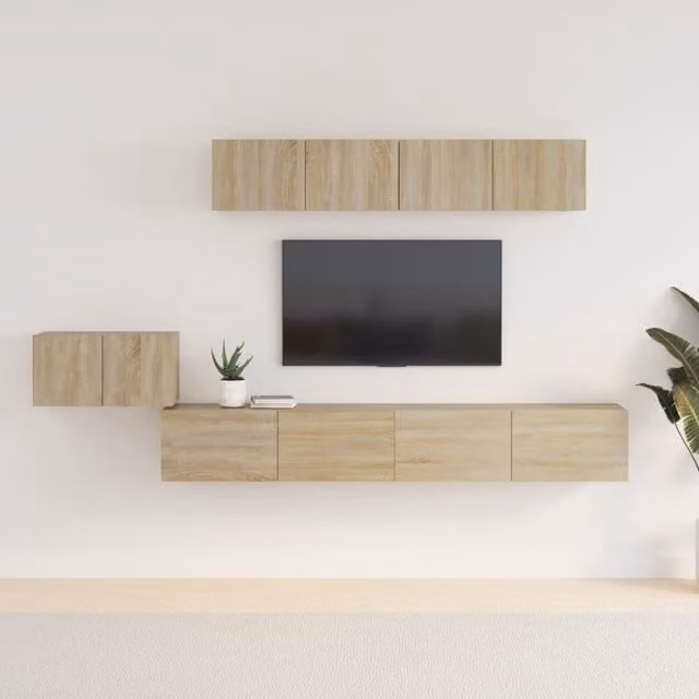Berkfield Home 5 Piece Sonoma Oak TV Cabinet Set in Brown