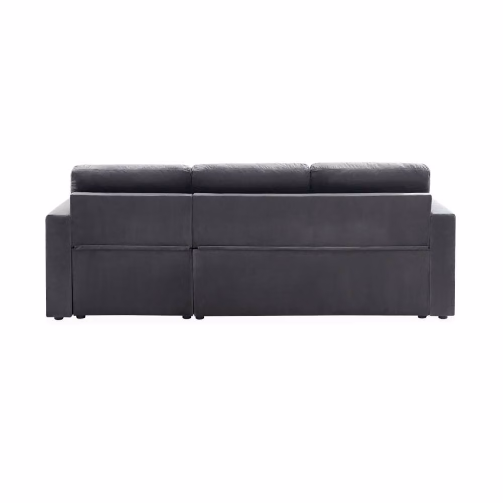 sweeek 3-Seater Reversible L-Shape Corner Sofa Bed with Storage in Grey – 3