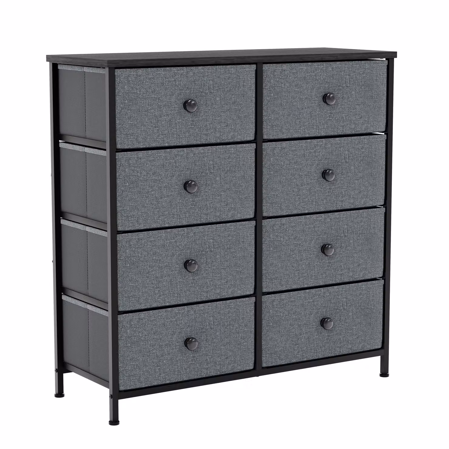 Vida Designs Chorley 8 Drawer Chest of Drawers in Grey Fabric and Metal – 4