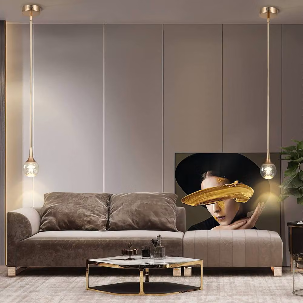 NIVOR Dimmable LED Jellyfish Pendant Light in Gold and Crystal with Height Adjustable Suspension – 3
