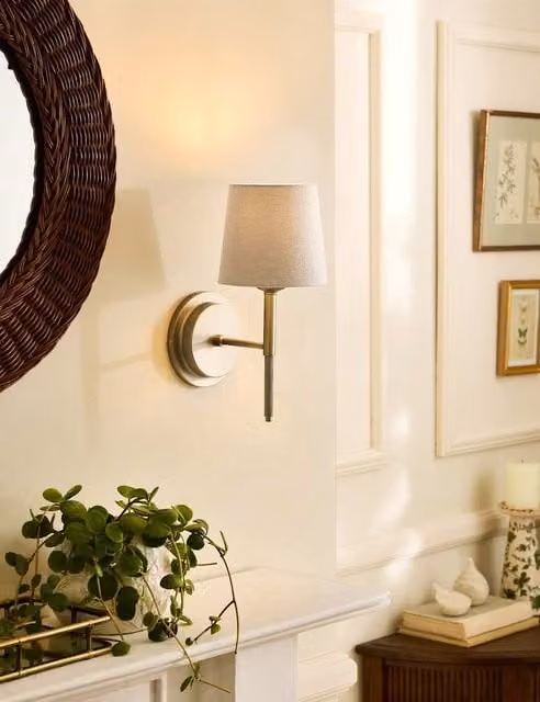 Laura Ashley Sullivan Metal Wall Light in Gold/Brass