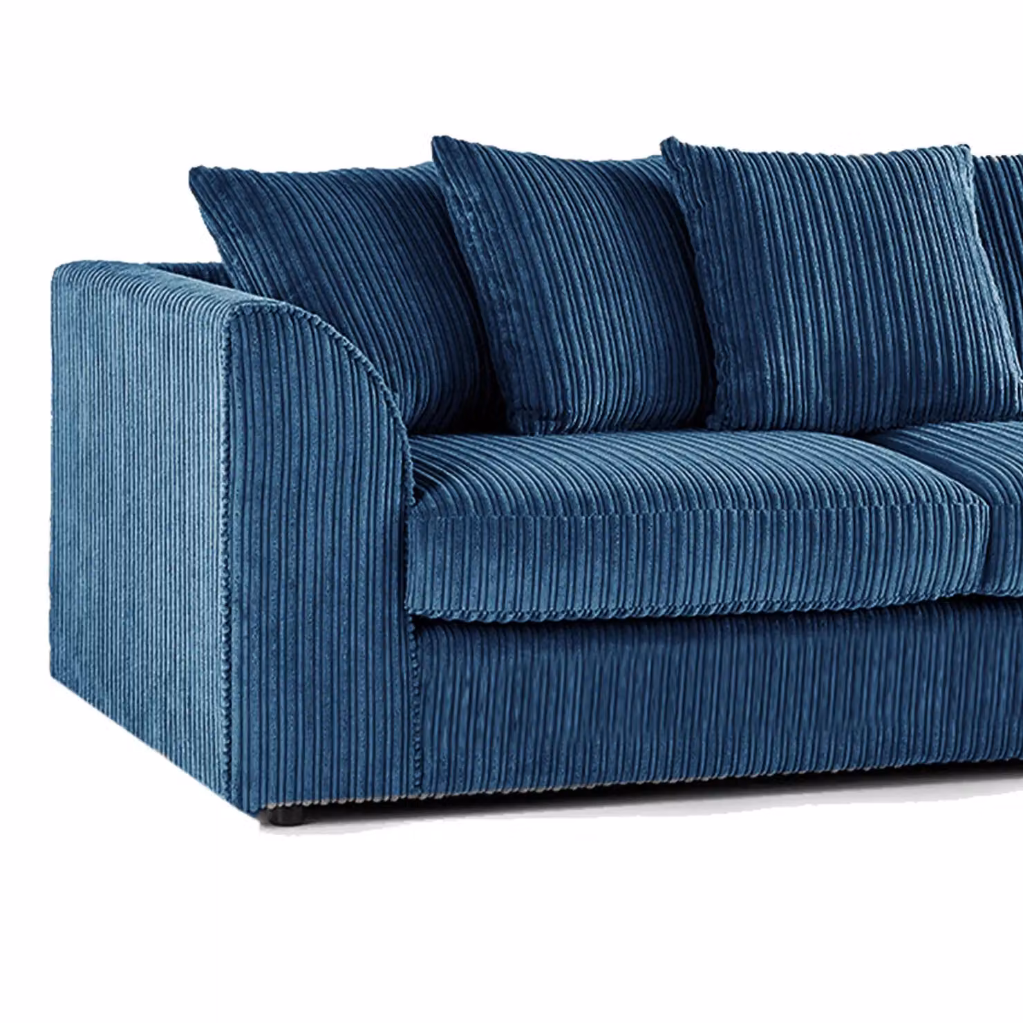 Luxor Living Blue Jumbo Cord Fabric 3 Seater Sofa with Scatter Cushions – 2