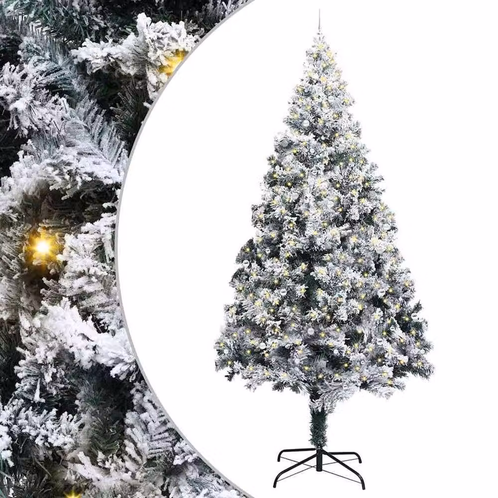 Berkfield Home Artificial Pre-lit Green Christmas Tree with Ball Set – 2
