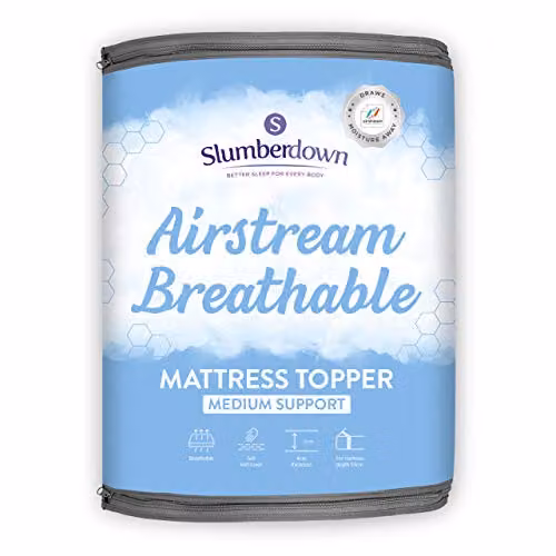 Slumberdown Airstream Mattress Topper in White, Double, W: 135 cm x L: 190 cm – 2