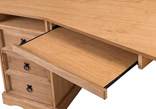 Mercers Furniture Corona Corner Computer Desk in Brown Solid Pine Wood W/D/H: 140 x 140 x 77 cm – 3
