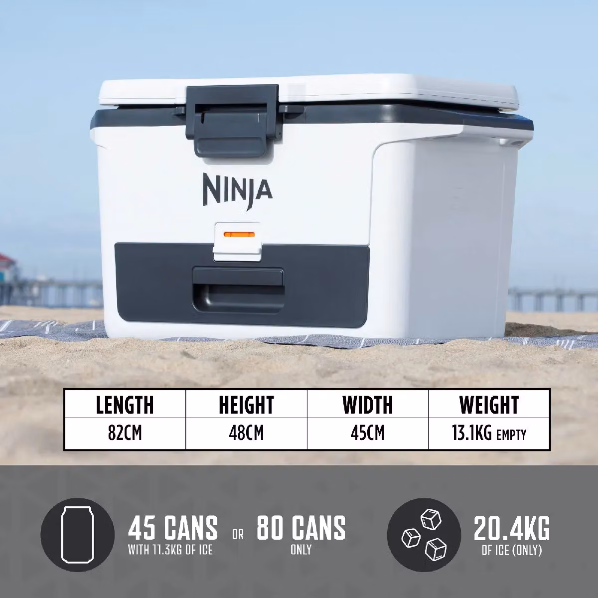 Ninja FrostVault 47L Hard Cooler with Dry Zone FB151UK in White – 6