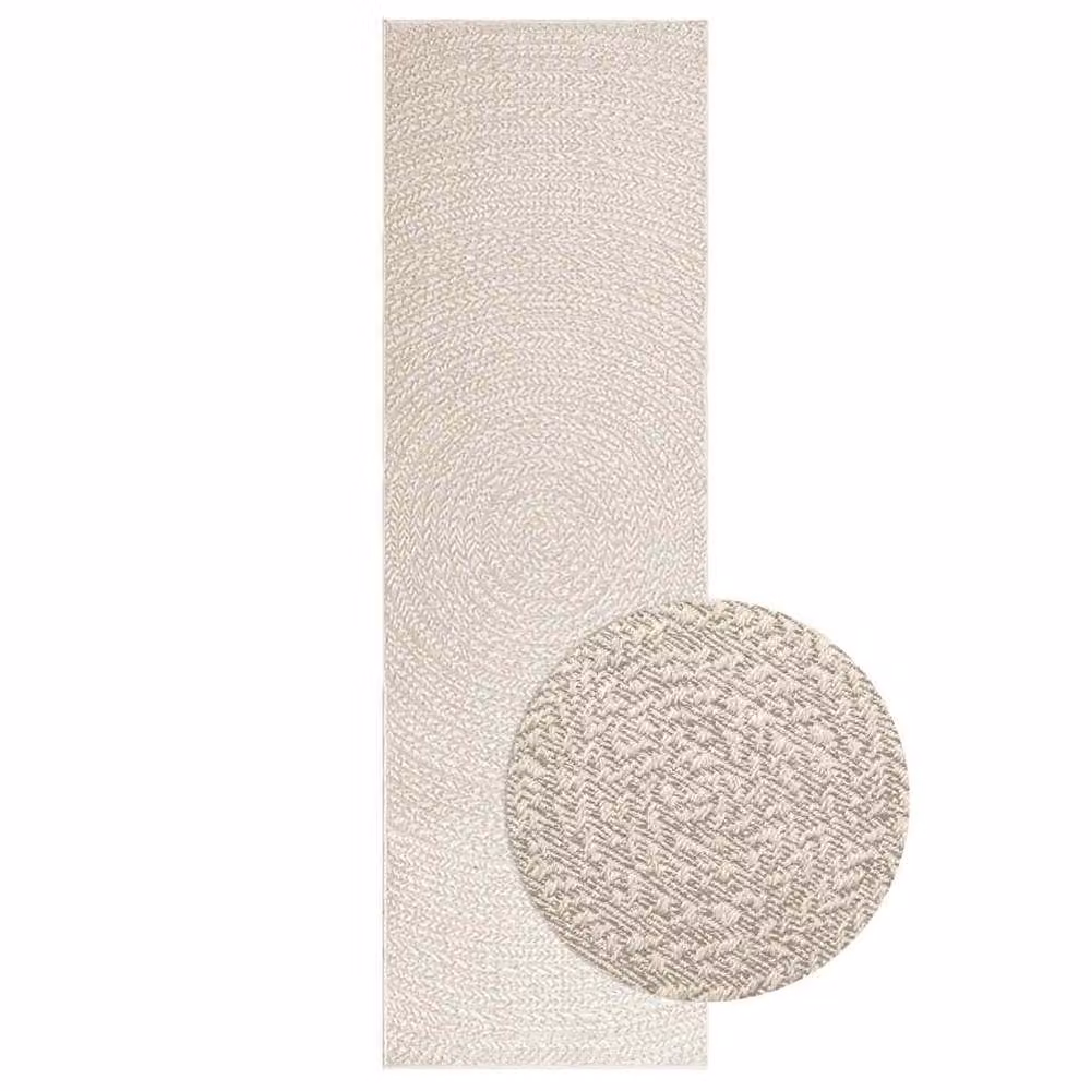 Berkfield Home ZIZUR Rug in Beige Jute Look for Indoor and Outdoor Use, W/D/H: 80 x 250 cm – 2
