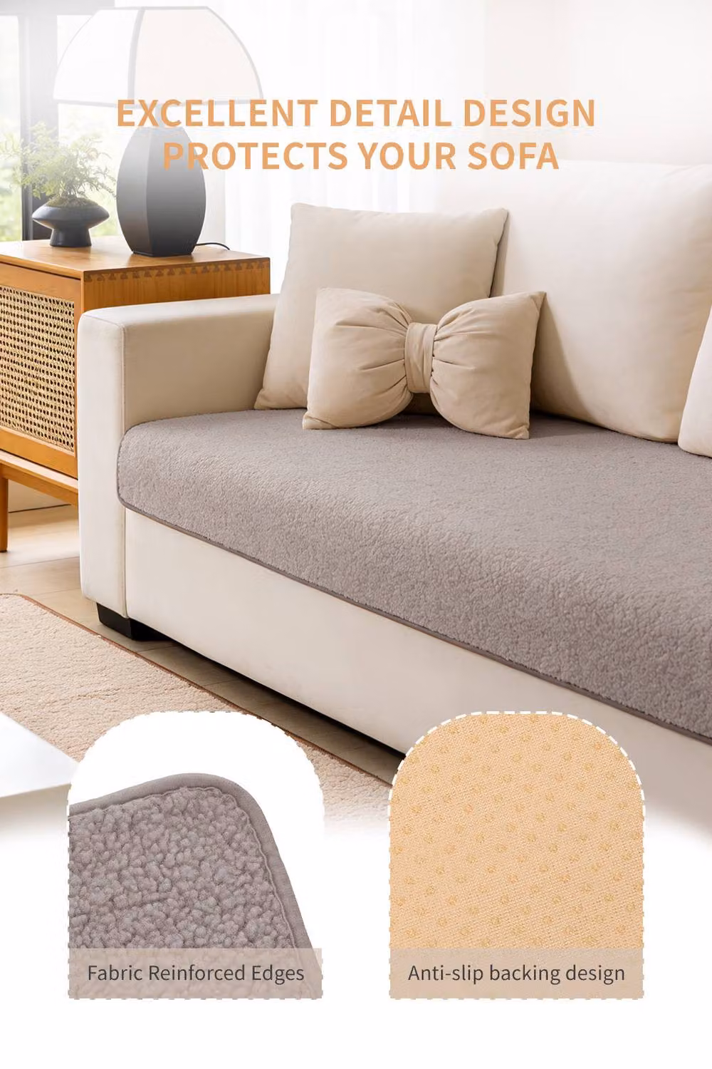 Garden Sanctuary Non-Slip Grey Sofa Cover – 3