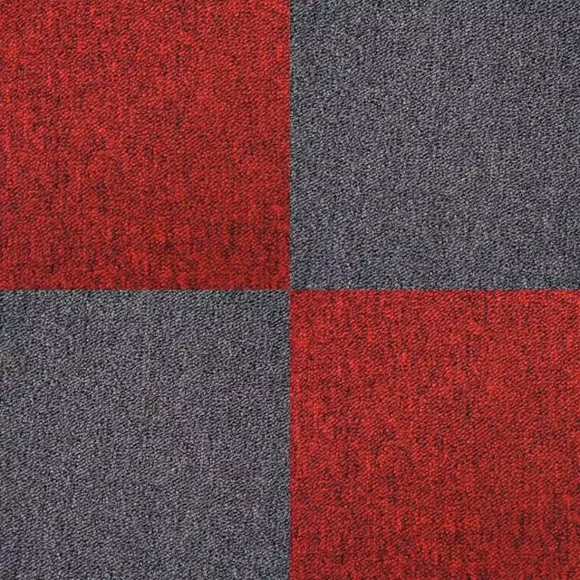 MonsterShop 40 Piece Carpet Tile Set in Scarlet Red and Charcoal Black, 10m2