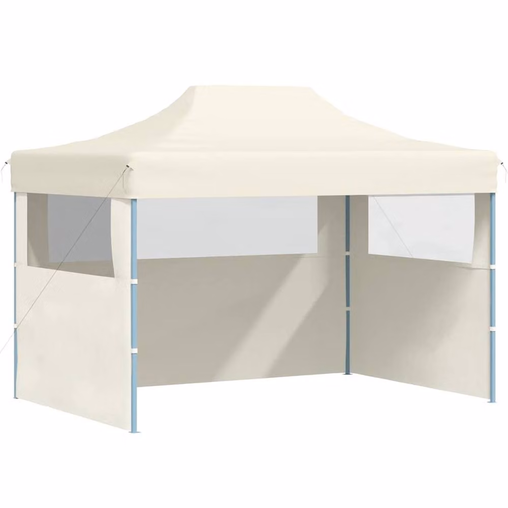 Berkfield Home Professional Folding Party Tent with 3 Sidewalls and Windows, Steel and PVC, Beige, W: 4 m, D: 3 m, H: 2.8 m – 3