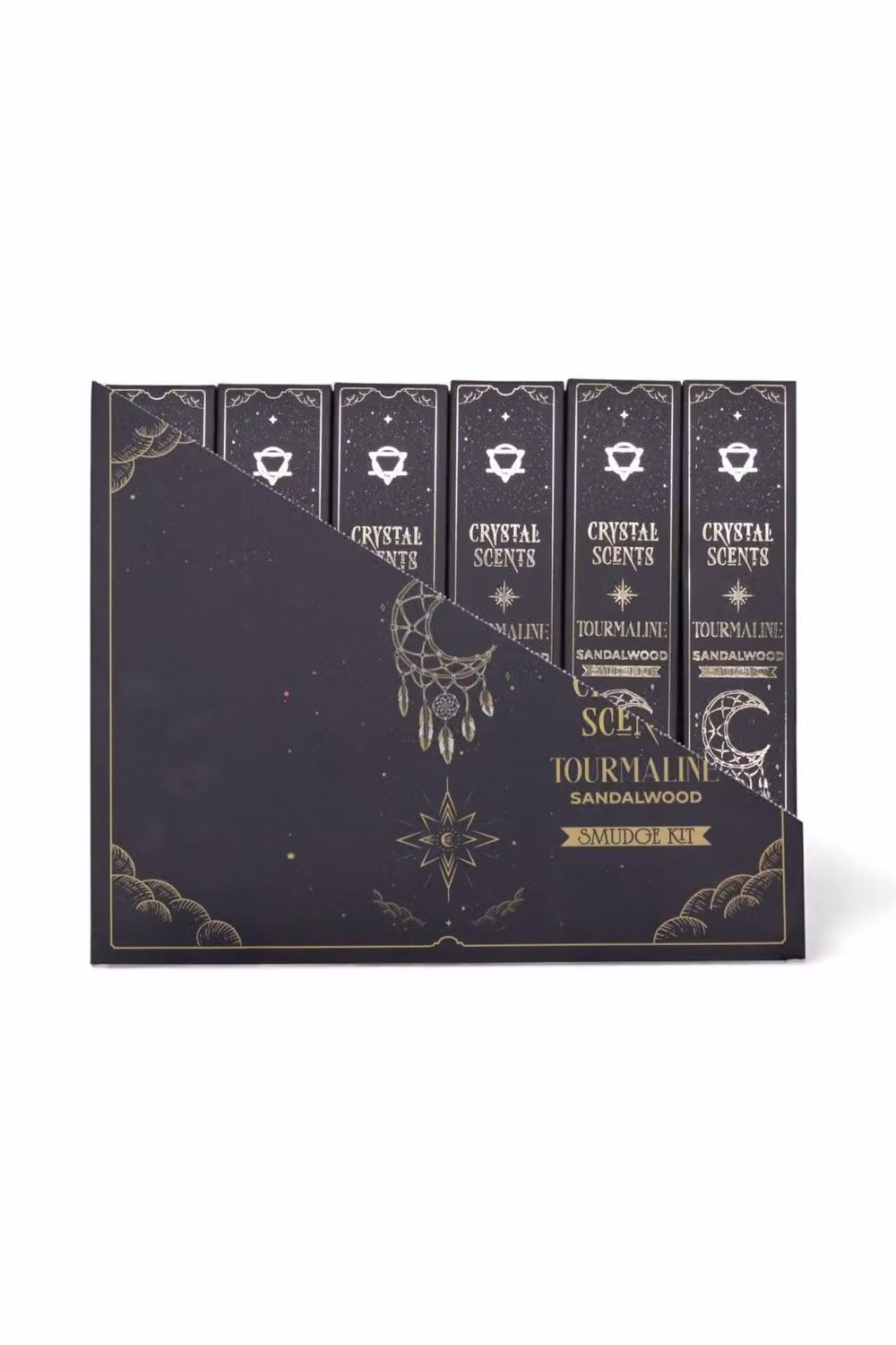 KDMD Tourmaline Crystal Sandalwood Smudge Incense Sticks in Brown and Black – 3